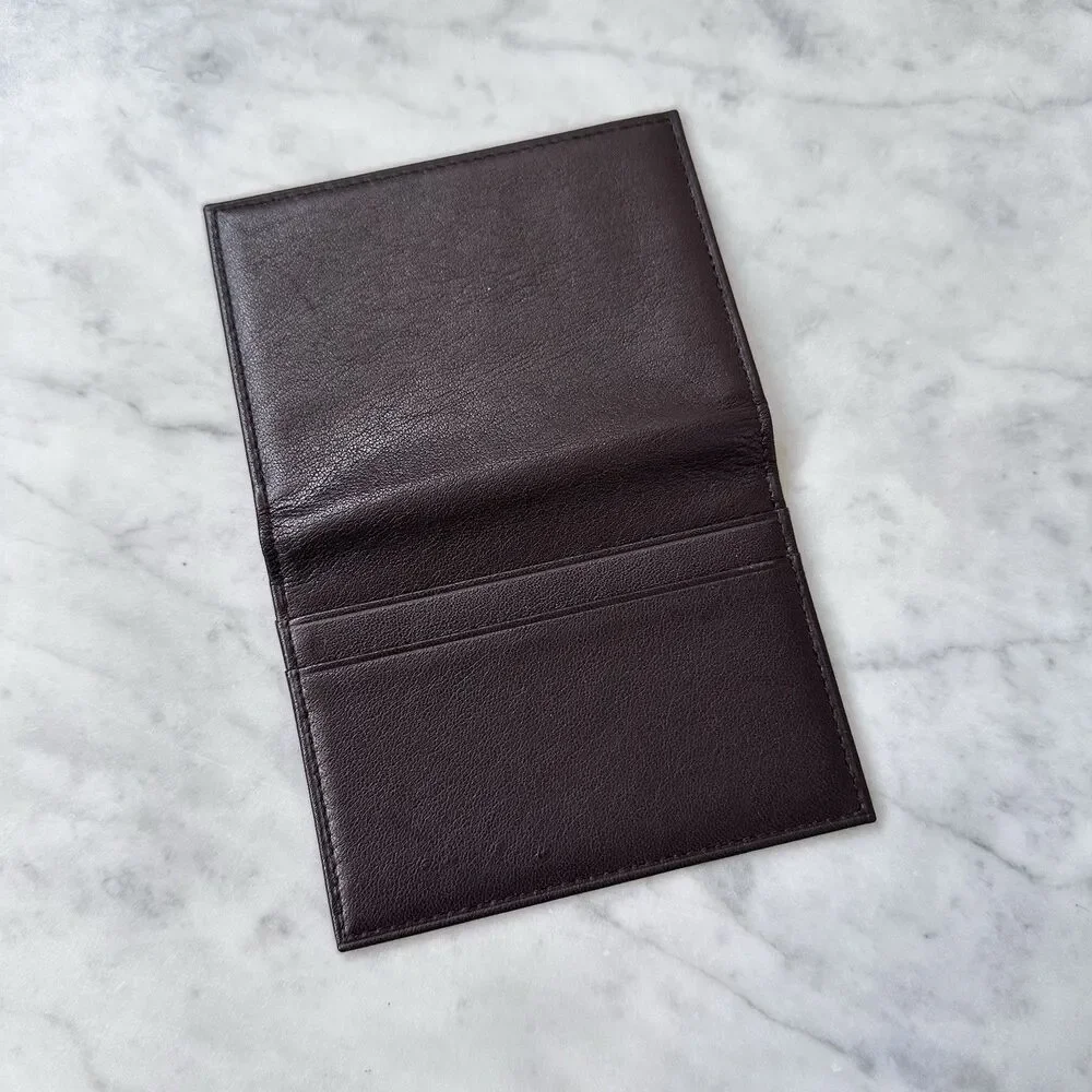 Tumi Dark Brown Leather Bi-Fold Men’s Wallet with Removable ID Card Sleeve